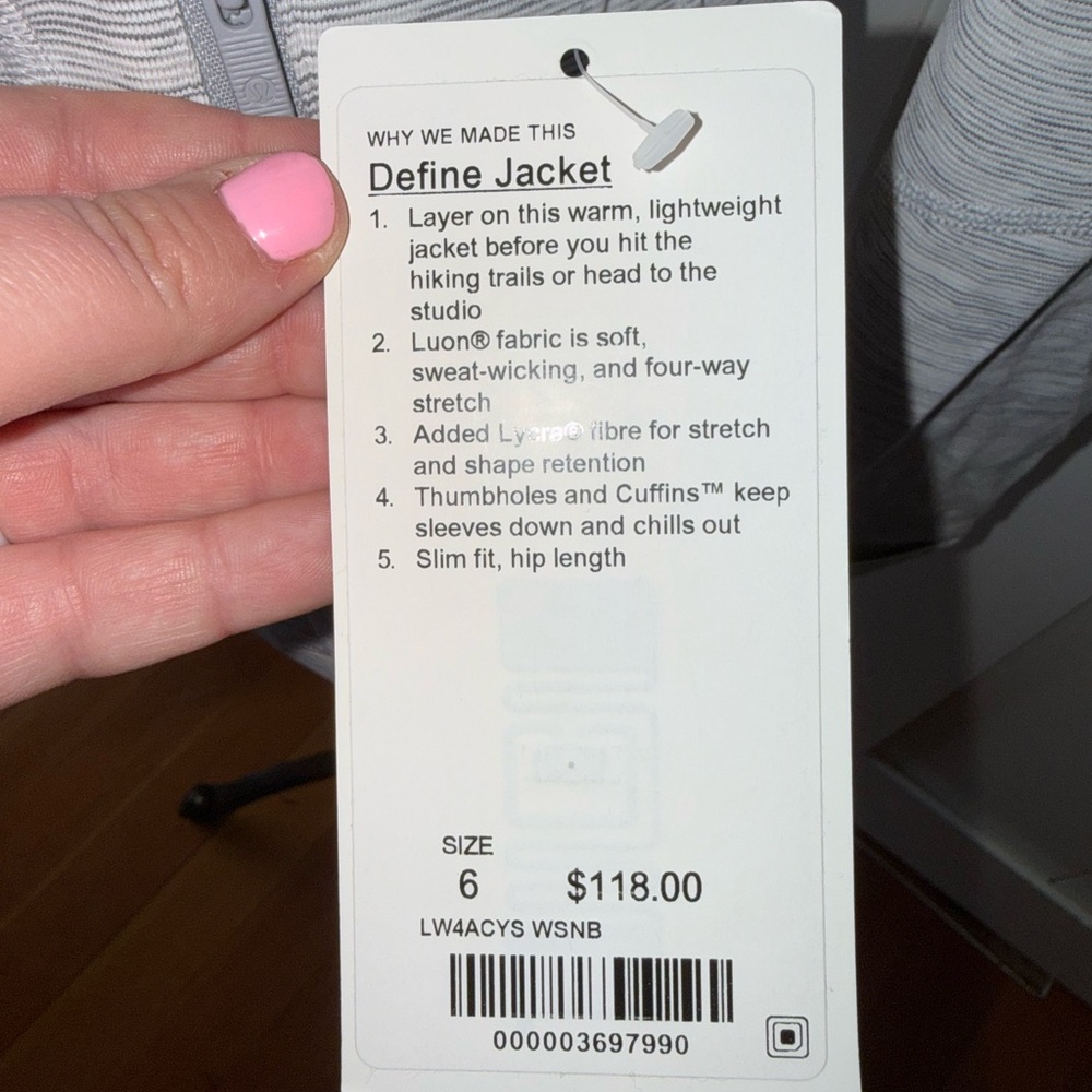 Lululemon Define Jacket Light Gray - Picture 2 of 2